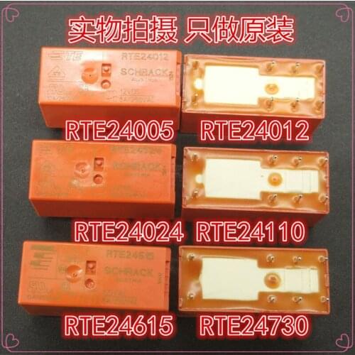 1PCS Power Relay RTE24005 RTE24012 RTE24024 RTE24048 8A250VAC 8Pin Two Groups Of Conversions