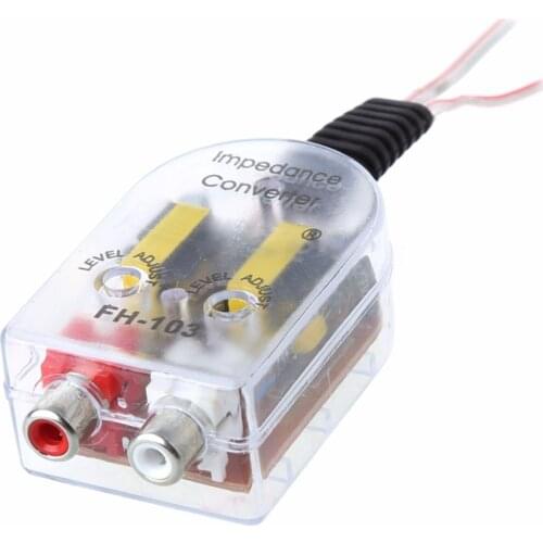 1PC Universal 12V RCA Car Stero Radio Converter Speaker High To Low Amplifier Audio Impedance Converter High Quality
