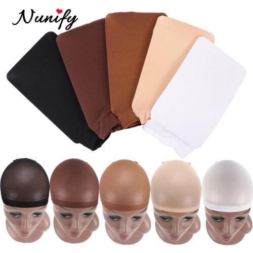 Dream Deluxe Wig Cap Black Brown 10Pcs Spandex Cap Mesh Cap Snood Hair Net For Wig Install Fish Net Bald Nylon Hairnets