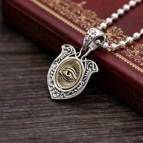 100%S925 Sterling Silver Jewelry Vintage Thai Silver Inlaid Men And Women Pendant