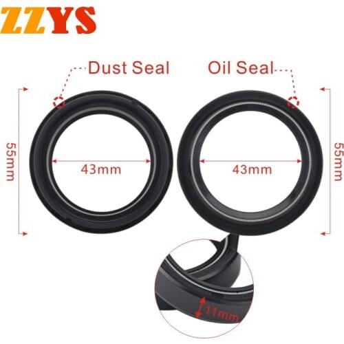 43 55 11 Motorcycle Fork Oil Seal Dust Seal For YAMAHA FZ6 S2 FAZER FZS1000 FAZER MT01 1600 YZF-R1M For DAYTONA 675R 43 55