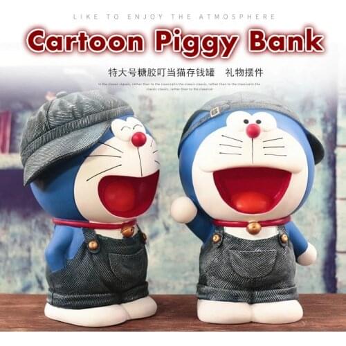 Anime Cartoon Doraemon Pigggy Bank Decorations Cute Creative Figure Doll Piggy Bank Money Box Can For Children Gift Toys
