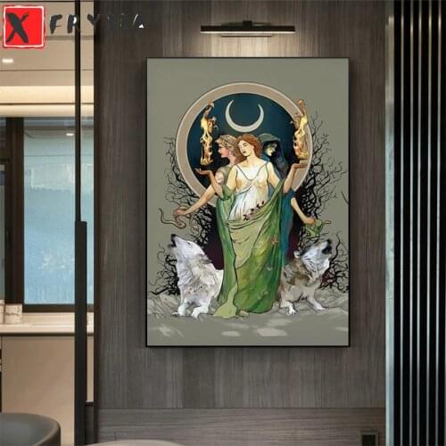 Full square Round drill Diamond embroidery Mysterious Moon Goddess Hecate 5D DIY diamond Painting Cross Stitch Rhinestone Mosaic