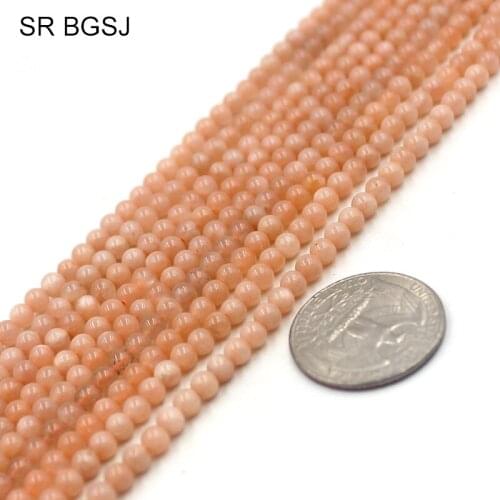 Free Shipping 4mm High Quality Natural Gems Sun Stone Jewelry DIY Round Loose Small Beads Strand 15"