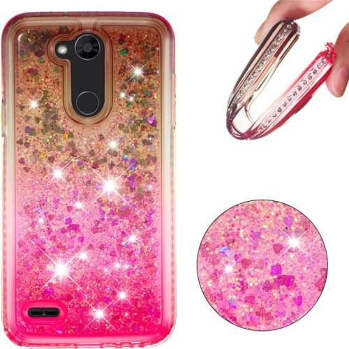 X Power 3 Glitter Silicone Case For LG X Power3 Coque Shinning Quicksand Liquid Soft TPU Back Cover for LG XPower 3 V7 2018