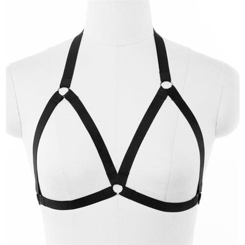 Adjustable Crop Top Bandage Body Harness Embroidery Flower Harness Bra Red Women Sexy Lingerie Wirefree Bralette Cross