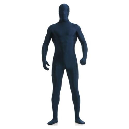 Kid Adult Navy blue full body Unisex Spandex Bright 2nd Skin Zentai Costumes Bodysuit Unitard leotard