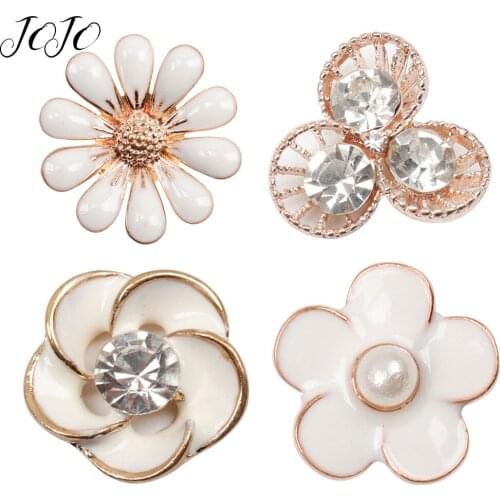JOJO BOWS 2pcs DIY Craft Supplies Flower Rhinestone Metal Accessory For Apparel Decor Jewelry Alloy Material For Headwear Decor