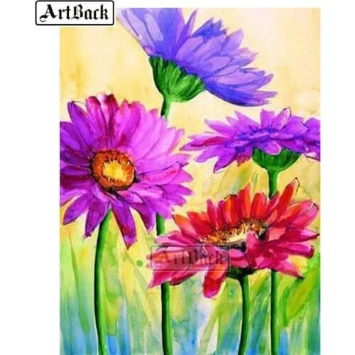 Full square / round drill diy diamond painting flower color 3D diamond embroidery rhinestone mosaic home decoration four flowers