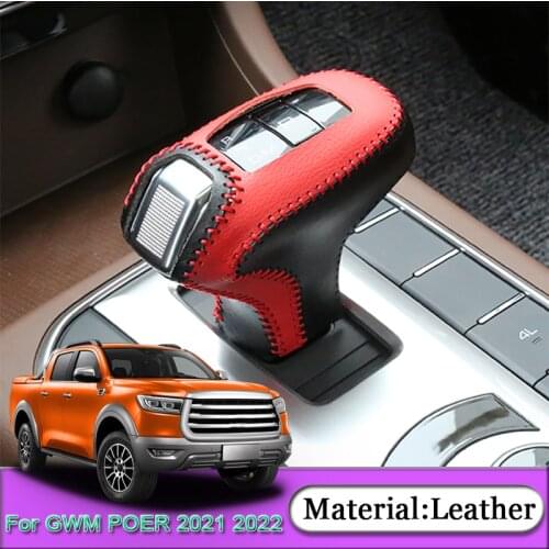For Great Wall GWM POER 2021 2022 Car Styling DIY Car Automatic Transmission Shift Leather Case Cover Car Protection Accessories