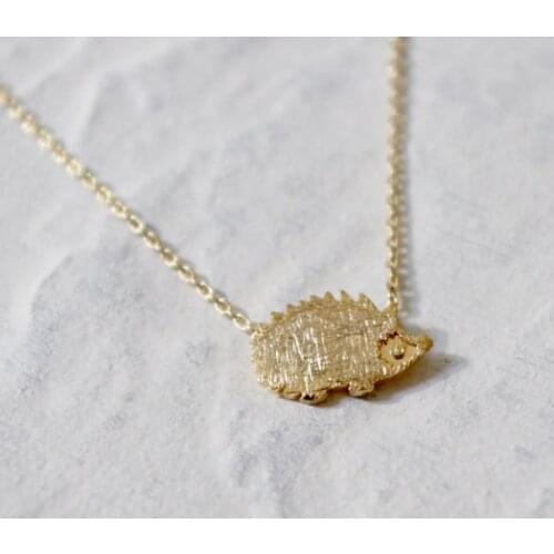 Daisies Wholesale 10pcs Cute Hedgehog Necklace for Women Simple Design Cartoon Animal Necklace Porcupine Hedgepig Necklace Lady