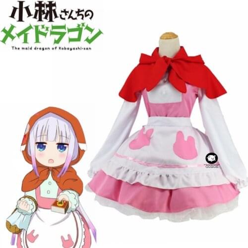 Miss Kobayashis Dragon Maid Kamui Kanna Hood Lolita Cute Dress Uniform Outfits Anime Cosplay Costumes