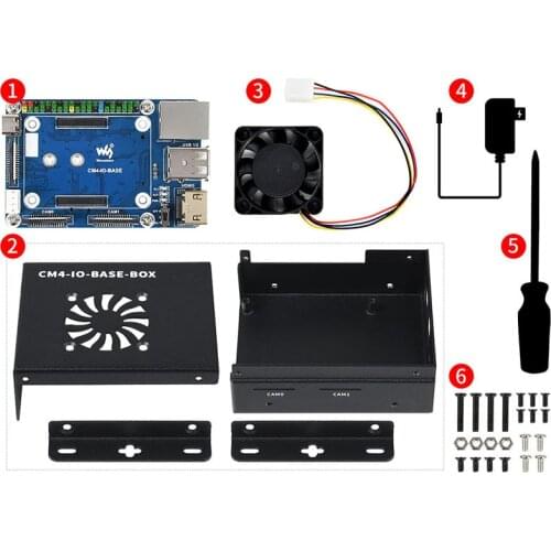 Mini-Computer Based on Raspberry Pi Compute Module 4, Mini IO Board Full Ver, Metal Case, with Cooling Fan