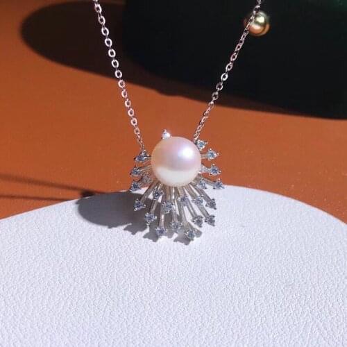 Trendy S925 Sterling Silver Necklace Findings Jewelry Base Settings Mountings Parts for Akoya Edison Pearls, Coral, Jade