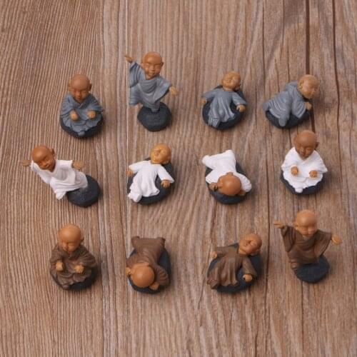 Monk Figure Ornaments Kung Fu Doll Toy Miniature Dollhouse Bonsai Garden Decor