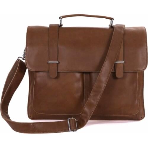 Men Briefcase Handbags Genuine Leather 2018 Man Business Travel Large 15" Laptop Messenger Shoulder Crossbody Bags Cow Leather