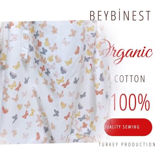 BeybiNest Breast Feeding Bib Adjustable Size Orange Butterflies