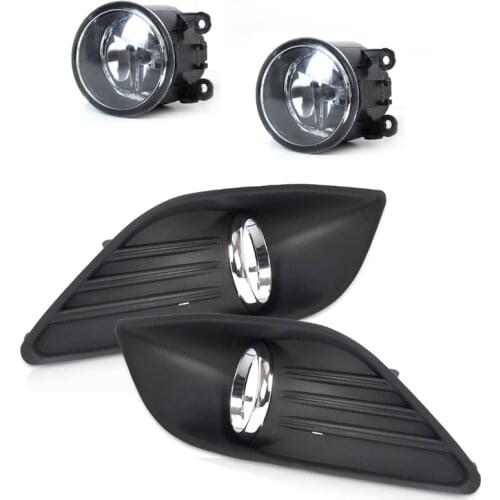 Lower Bumper 2 Pcs Right/Left Fog Light Grille + 2Pcs Lamp Kit for Ford Focus Sedan 4 Door 2009 2010 2011