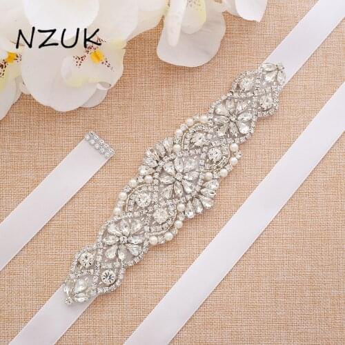 Pearls Belt Thin Rhinestones Bridal Belt Hand Sliver Beaded Ivory Belt Sash For Prom Dresses ZZY104S