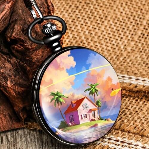 Island Hut High End Man Women Pocket Chain Watch Quartz Arabic Numerals Dial Necklace Pendant Watches Gift For Bestfriend