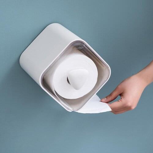 1Pc Plastic Tissue Box Holder Kitchen Living Room Tissue Storage Box Toilet Bathroom Tissue Rack Round Container