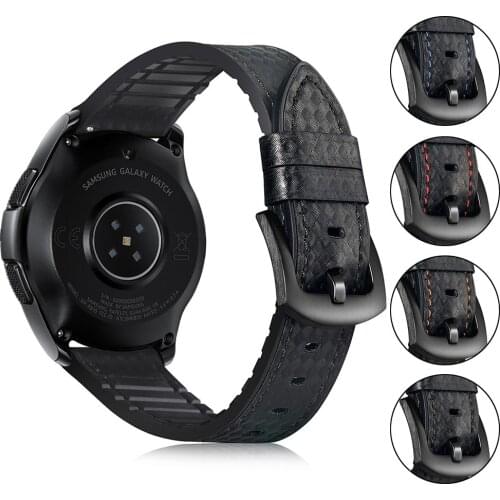 Leather+Silicone 20mm Watch Bracelet Band For Samsung Galaxy Watch 42mm Wrist Strap Accessories For Samsung Galaxy Watch Active