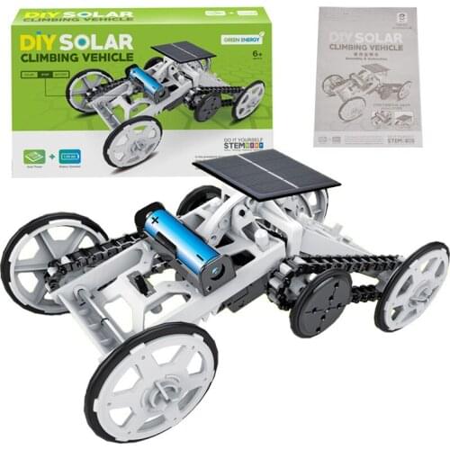 DIY Solar Energy Electric Cross Country Climbing Car Creative Science Four Wheel Drive Space Vehicle Disassembly Toy for Boy