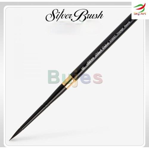 Silver Brush Black Velvet Voyage,Series 3100ST,Round,Natural Squirrel Hair & Synthetic Blend,Short Handle,travel painting Pen