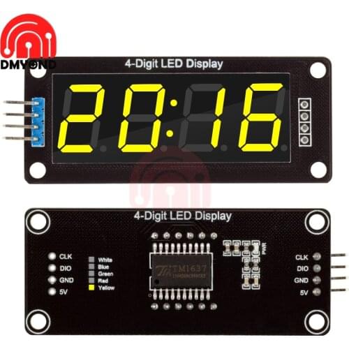 0.56" Digital LED Display Module 4-Digit 7 Segment Time Clock Display Tube Driver Board TM1637 Yellow Color DIY Kit for Arduino