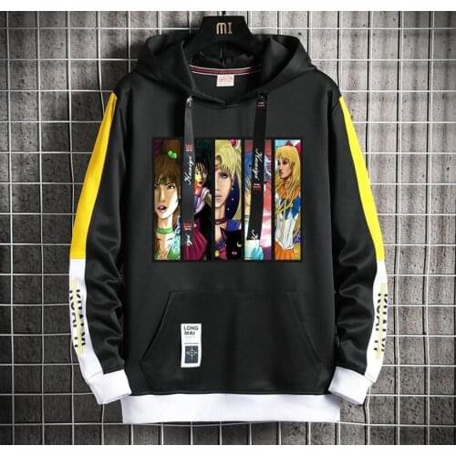 Anime Sailor Moon Hoodie women men Popular Harajuku Hoodeds Pullover Streetwear Casual Fake Two-Piece jacket coat