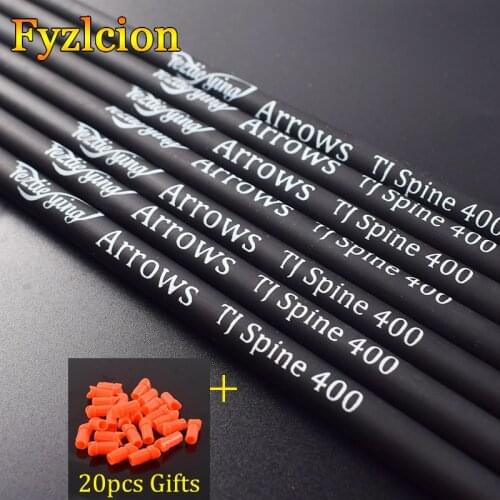12pcs Crossbow Carbon Arrow Shaft 16/20 Inches Spine 400 for Crossbow Archery Hunting Shooting
