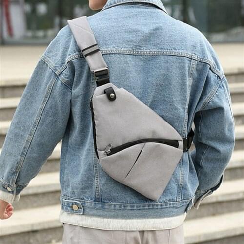 New Ultra Thin Anti Theft Chest Bag Body Cross Stripe Reflective Mini Messenger Bag Mens Shoulder Bag Sport Package 2 Color