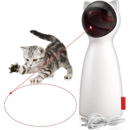 Smart Cat Laser Toy Automatic Chasing Lase Point USB Charging Interactive Cats Chase Toy with 5 Rotating Modes For Kitten Funny
