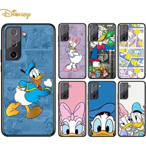 Duck Donald Cartoon For Samsung Galaxy S21 S20 S10e S9 S8 S7 S6 Plus Ultra Lite Edge 5G Silicone Black Soft Phone Case