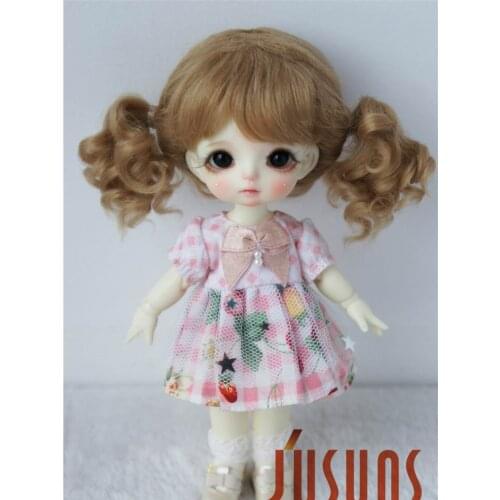 JD294 1/8 1/4 1/3 Lovely Mohair BJD doll wigs Twintail doll hair for Size 5-6inch 7-8inch 8-9inch Doll Top doll accessories