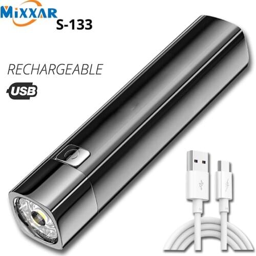 ZK20 Dropshipping Bright Mini LED Flashlight Rechargeable Torch ABS Lightweight Suitable for Adventure Camping Riding Hiking