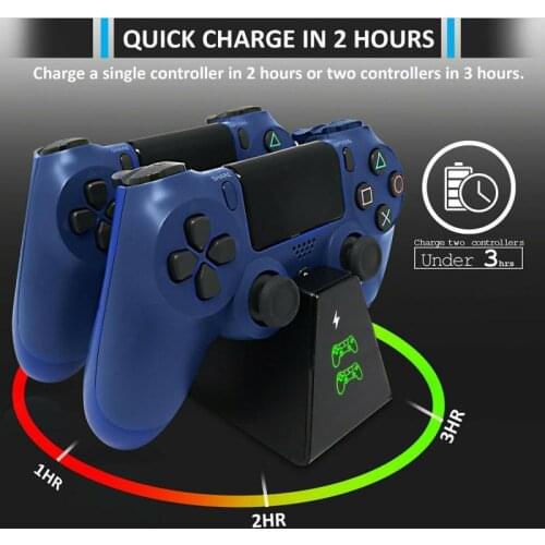 PS4 Charger Charging Dock Station Dual USB with LED Indicators Joystick Gamepad Charger for Playstation 4/Slim/Pro Controller