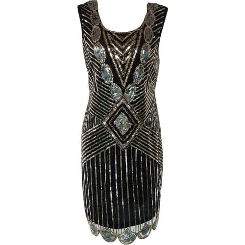 Womens 1920s Dance Dress Shining Flapper Dress 1920s Vintage Gatsby Great Gatsby Charleston Sequin Tassel Party Sequins Dress