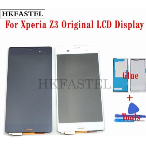 HKFASTEL LCD For Sony Xperia Z3 L55T L55U New Original Full Complete LCD Display Touch screen Digitizer Tools