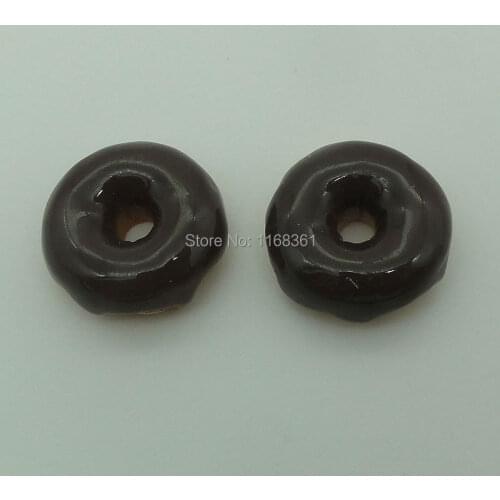 1pcs/lot resin flat back brown doughnut 26mm Cabochons Jewelry Mobile Phone Hairpin Headwear DIY Accessories B111-3