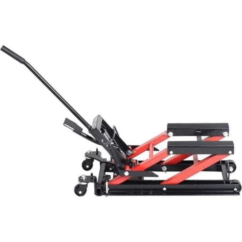 1500Lbs Motorcycle Stand Adjustable Lifting Jack Kickstand Floor Jack Table Hoist Workshop Lifting Tools
