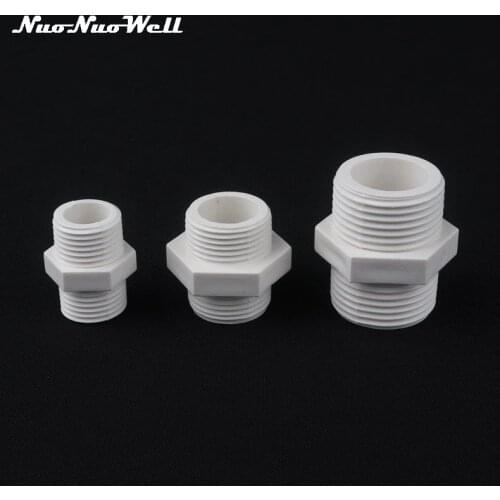 2pcs PVC 1/2" 3/4" 1" 1.2 inch Male Thread Pipe Connector for Garden Irrigation System Water Pipe Straight Connector