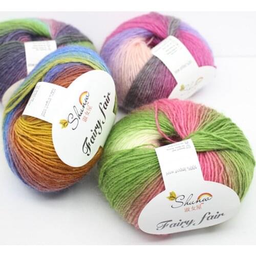 250g/5ball High Quality Organic Baby Merino Wool Roving Yarn For Hand Knitting Crochet Natural Yarns Colorful Dyed