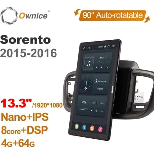 1920*1080 Ownice Android 10.0 for Kia Sorento 2015 2016 Car Radio Auto Multimedia Video Audio head Unit 13.3" IPS Rotatable