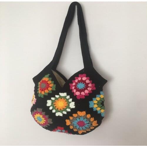 Granny Square Bag, Summer bag, Crochet Purse, Crochet tote Bag, Retro Style, Colorful Bag