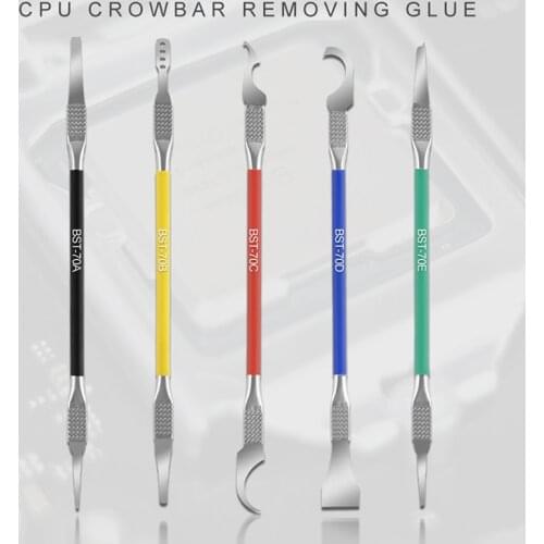 BST-70 5 in 1 High Quality Mobile Phone Motherboard BGA Chip Remove Repair Tool Set Pry IC Chip Blade CPU Remover Glue Cleaner