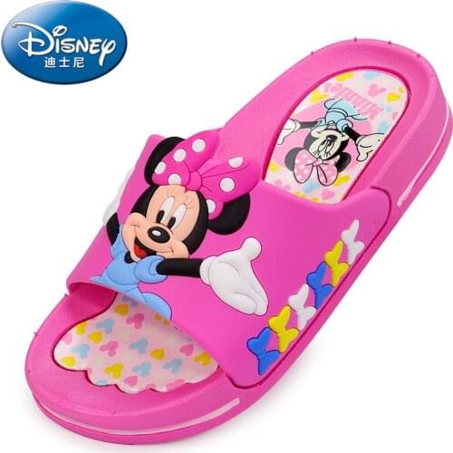 Disney childrens shoes baby slippers summer cartoon Mickey indoor anti-skid boys and girls baby cool Minnie slippers