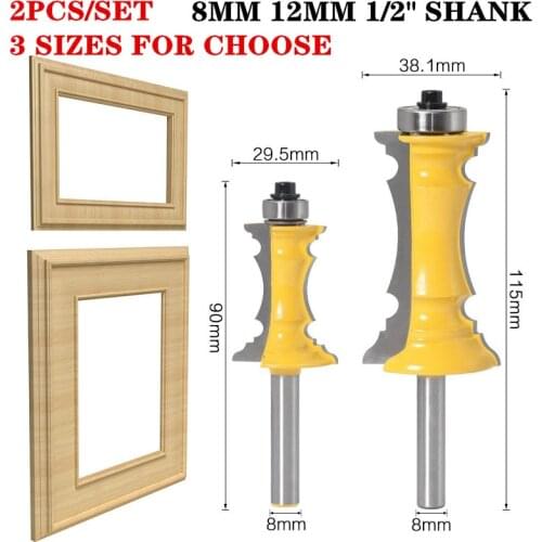 Drawer Molding & Mitered Door Edging Wood Router Bit C3 Carbide Wood Milling Cutters Woodworking Tool - 8mm/12mm/12.7mm Shank