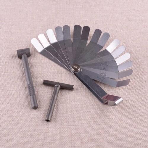 Engine Valve Screw Adjusting Spanner Tool & Metric Feeler Gauge 0.127-0.508mm Fit for GY6 50 150cc Motorcycle