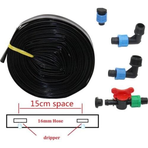 16mm Drip Tape Drip irrigation belt Watering kit Flat Streamline Soaker Hose 0.2mm thickness 150mm Space